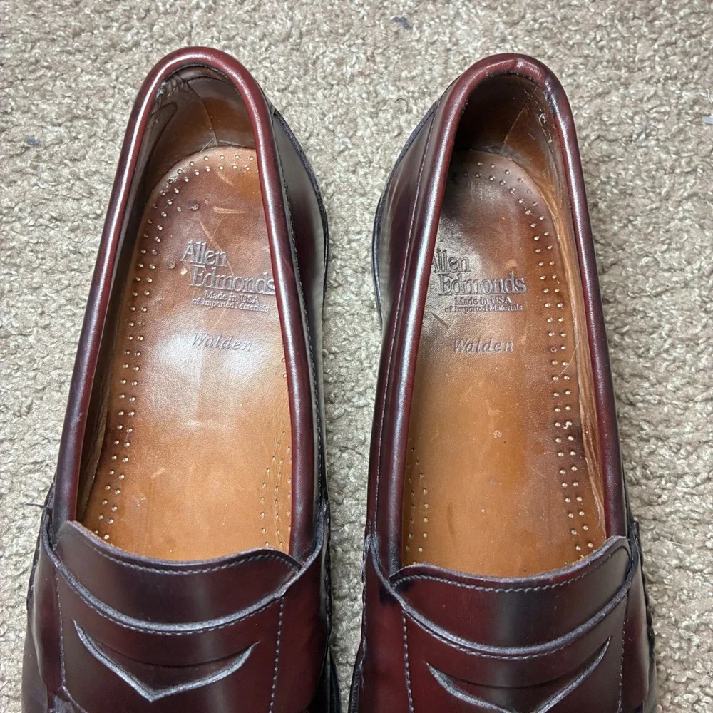 Allen Edmonds Walden Penny Loafers Men 11 Brown Leather Business Dress Made USA